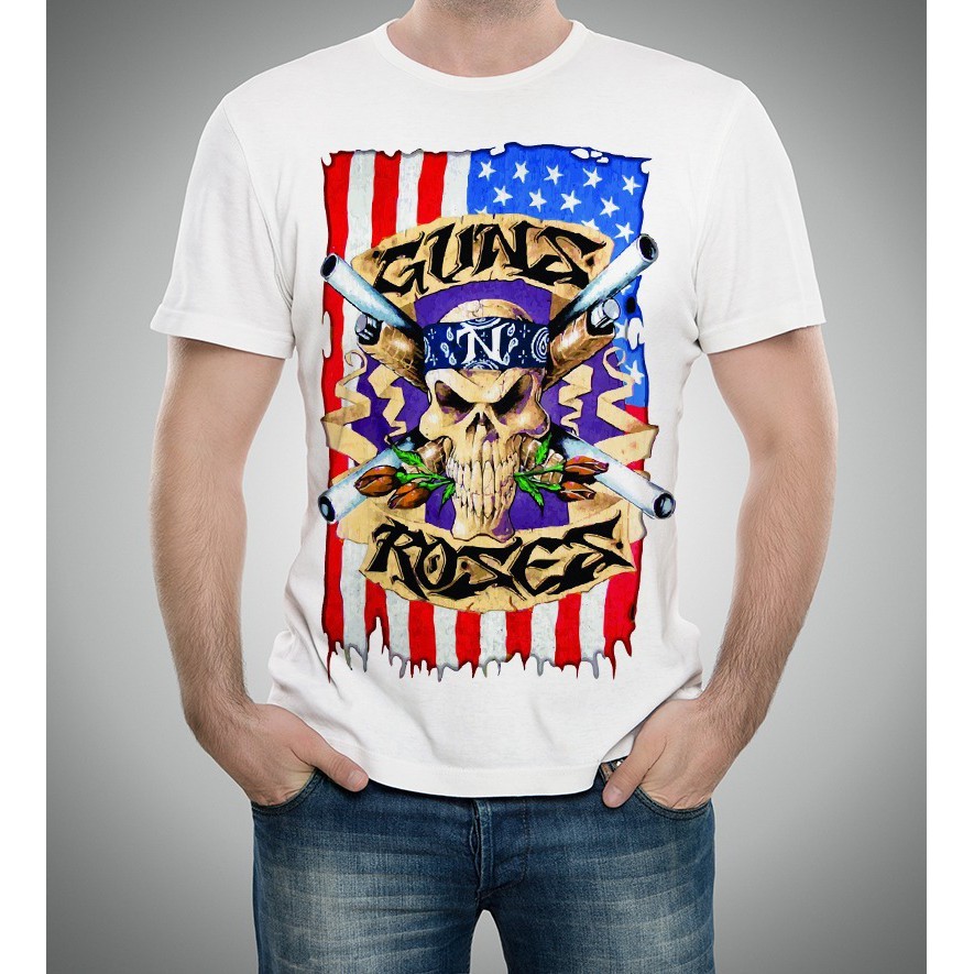 Camiseta Ou Baby Banda Guns N' Roses Bandeira Eua Logo