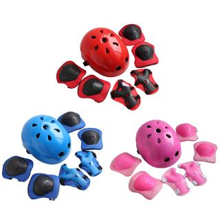 7Pcs Capacete De Bicicleta Ajustável Para Crianças Toddler De 3-12 Anos De Idade Meninas Meninos Equipamentos De Proteção Esportiva Conjunto De Joelheiras Patins De Pulso De Cotovelo
