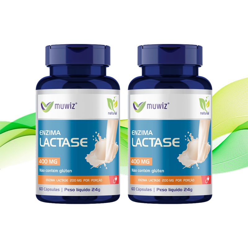Kit 2x Lactase Muwiz (Intolerância a Lactose) com 60 Caps - 400mg