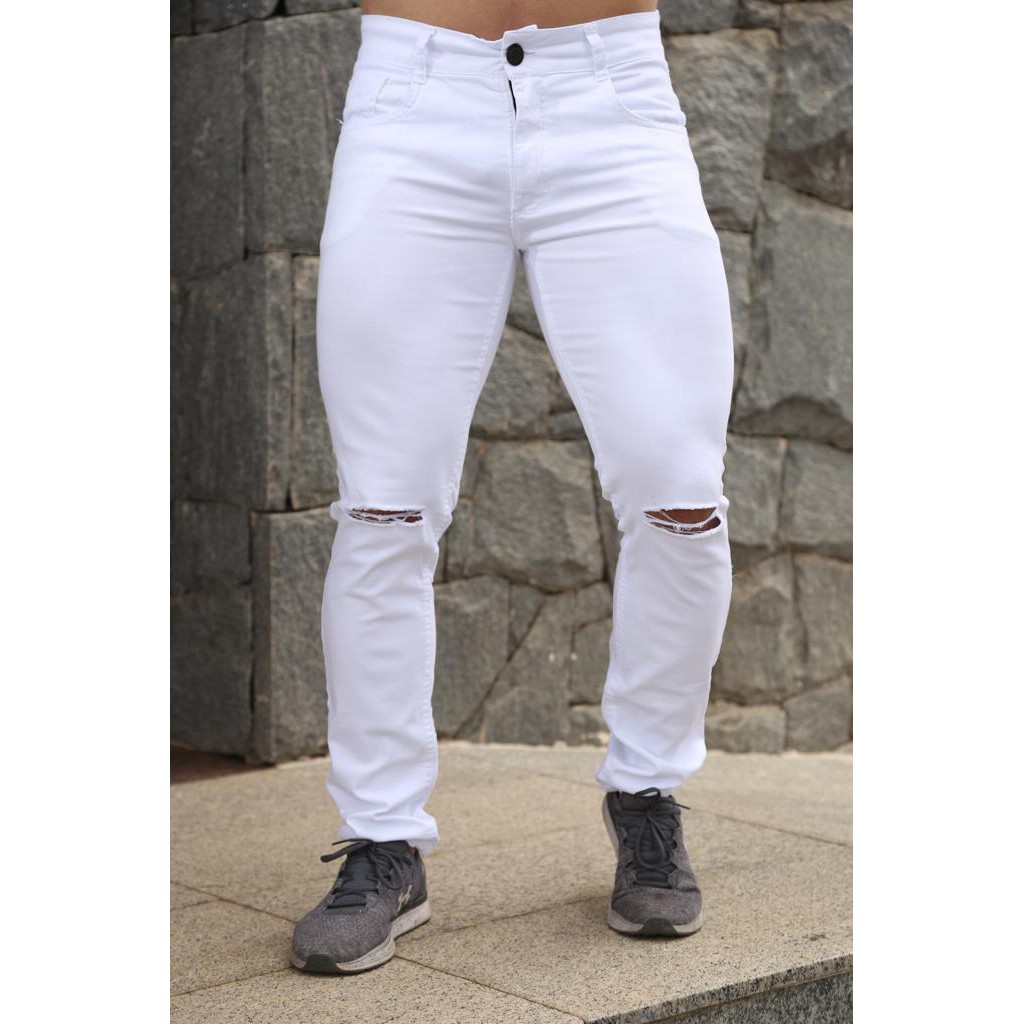 Calça branca masculina store skinny