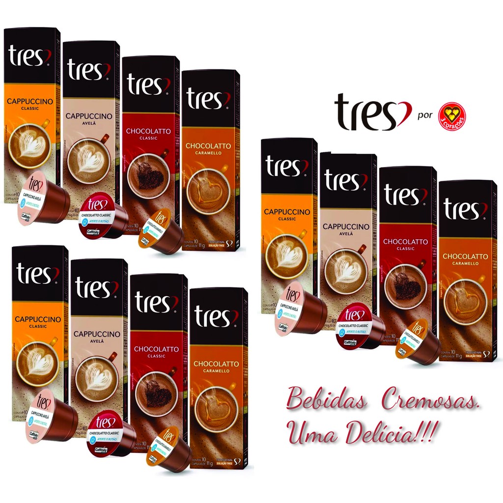 Kit 60 Cápsulas Três Corações Espressos Ganhe Lata Personalizada e  Exclusiva Café Fácil