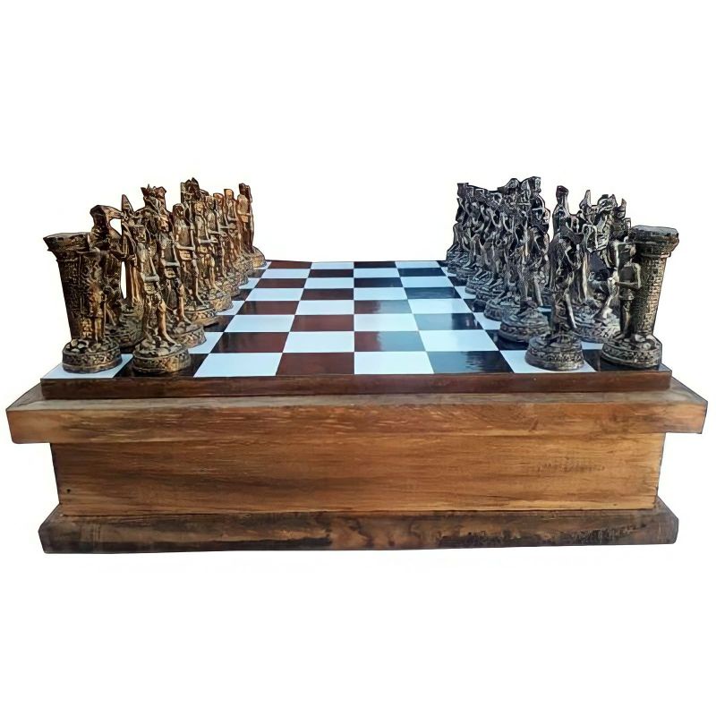 Jogo de xadrez medieval de xadrez 32 pces com jogo de tabuleiro de