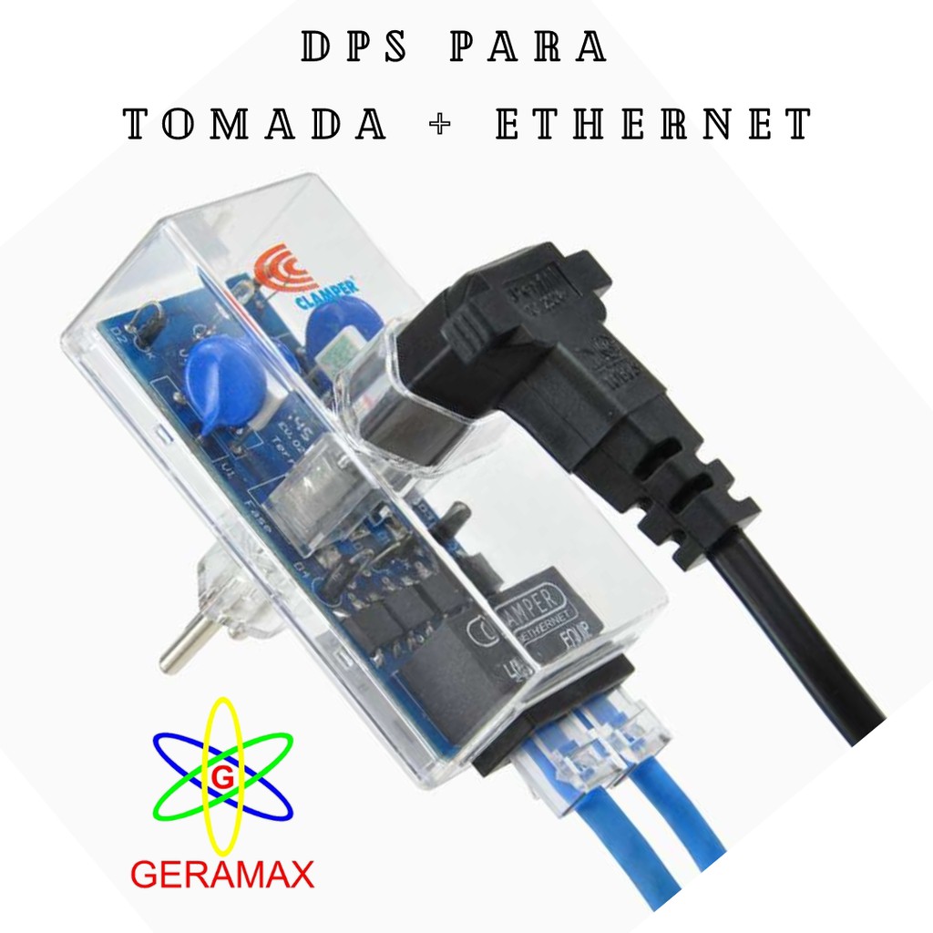 DPS CLAMPER ENERGIA+ETHERNET, dps clamper energia+ethernet, dps para energia e ethernet, dps para tomada e ethernet, dps clamper energia e ethernet, TOMADA E ETHERNET COM PORTEÇAO DE RAIO, LOJA DA CLAMPER, TOMADA COM PROTEÇAO DE RAIO, TOMADA COM DPS
