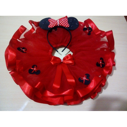 Saia tutu hot sale da minnie vermelha