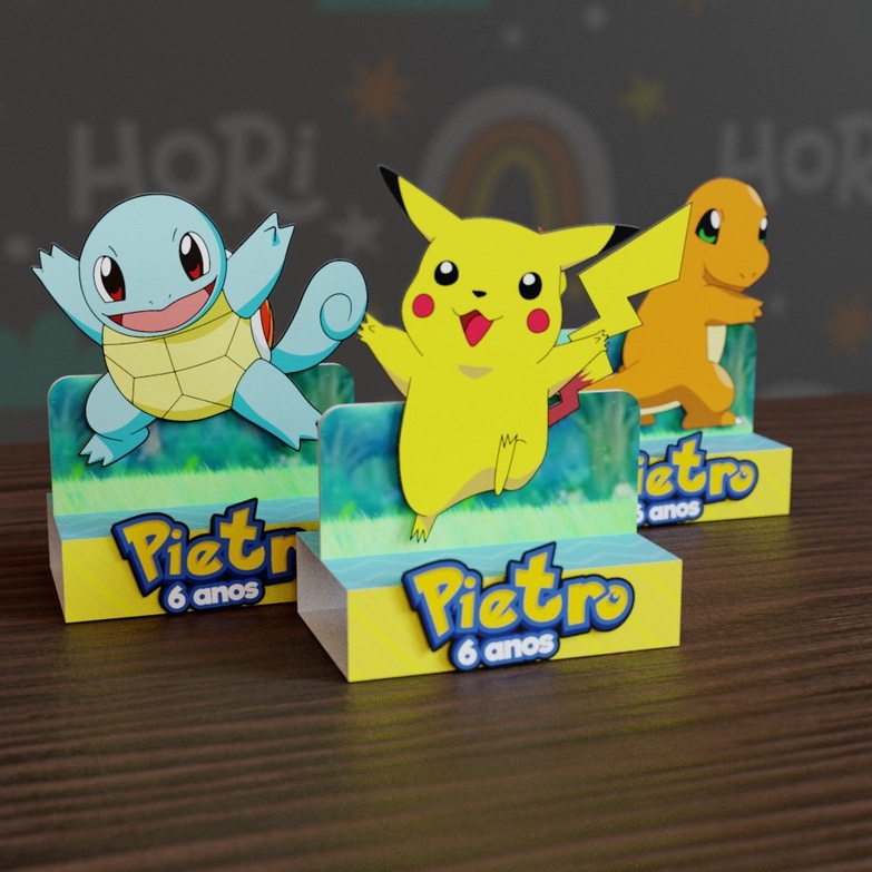 Kit Porta Bis Duplo 3d Personalizado Com 20 Unidades Pokemon Shopee Brasil