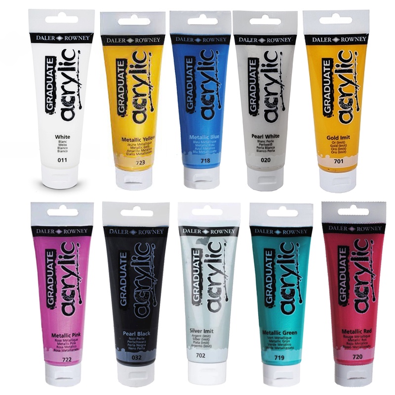 Buy Daler-Rowney acrylic paint System 3 500 ml in plastic bottle, Pale Gold (imit) (708) online at