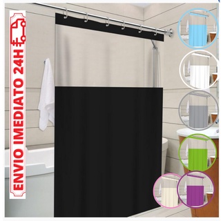 Cortina Para Box Pvc Impermeável Antimofo Com Visor e Gancho 1,38x198m Qualidade - Envio Imediato
