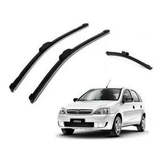 Palheta Limpador Parabrisa Dianteiro + Traseiro Corsa Hatch 2004 a 2012