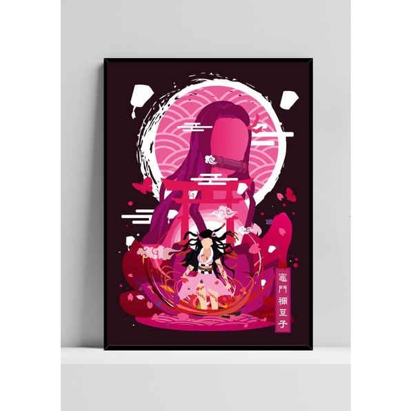Quadro de mdf poster sem moldura Anime, Mangá, Demon Slayer, Kimetsu no yaiba, Nezuko kamado