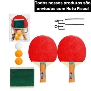 Kit Ping Pong Tênis de Mesa Com 2 Raquetes +3 Bolinhas.