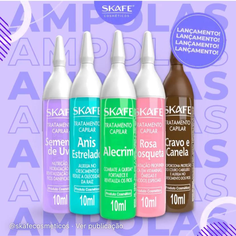 Ampolas de tratamento capilar Skafe - 10ml | Shopee Brasil