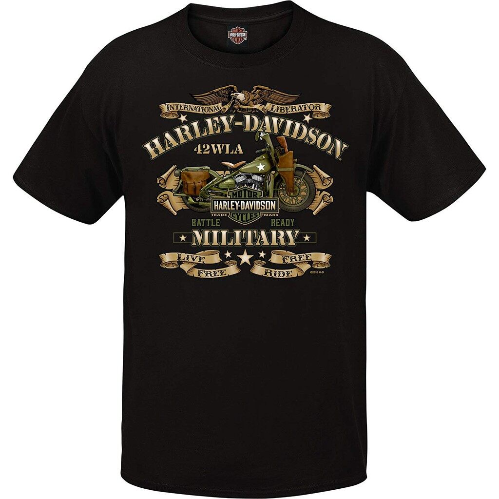 Camiseta Masculina Harley-Davidson Militar's Graphic Crew Neck Overseas Tour War Bike ...