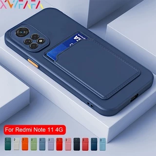 Capa De Celular Flexível De Silicone/TPU Anti-Outono Com Suporte De Cartão Para Xiaomi Poco M4 Pro 5G Redmi Note 11T 11E