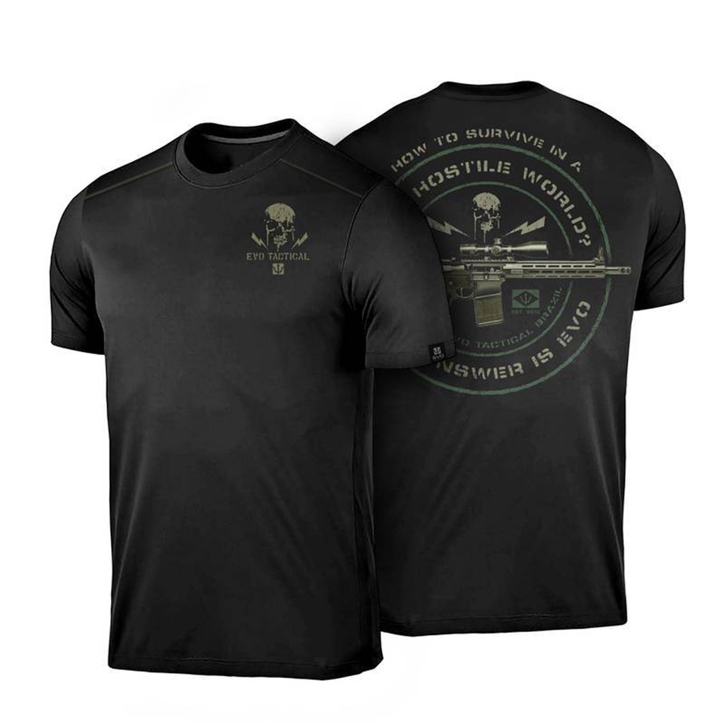 Camiseta Hostile World Evo Tactical 100% Algodão com a tecnologia EAO Try-Out