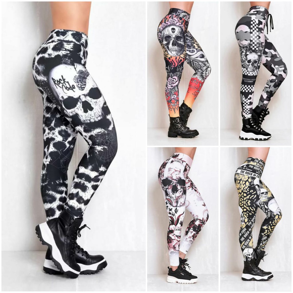 LEGGING ELASTIC ANATOMY A - ROCK CODE - CALÇA / LEGGING PARA ACADEMIA /  GINÁSTICA (TAMANHO ÚNICO - VESTE DO 36 AO 40)