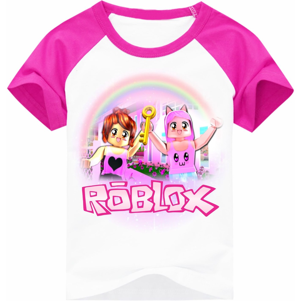 Camiseta Infantil Vitória Mineblox - Roblox - Mangas Pink camiseta do jogo  roblox mineblox game