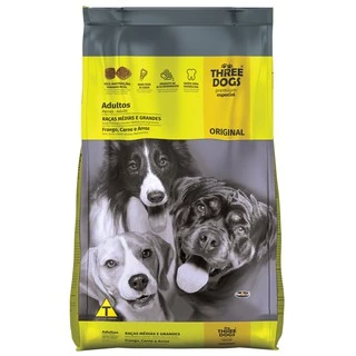 Ração Three Dogs Original Cães Adultos - 20kg