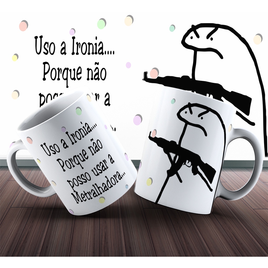 Caneca Xicara Flork Meme Dia dos Namorados c Frase Engraçada