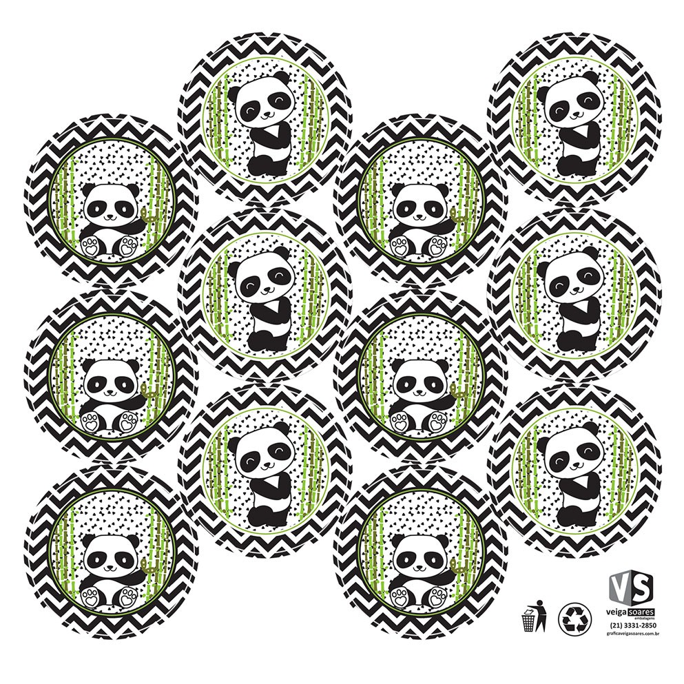 36 Adesivos Redondos 2,5cm - Panda | Shopee Brasil