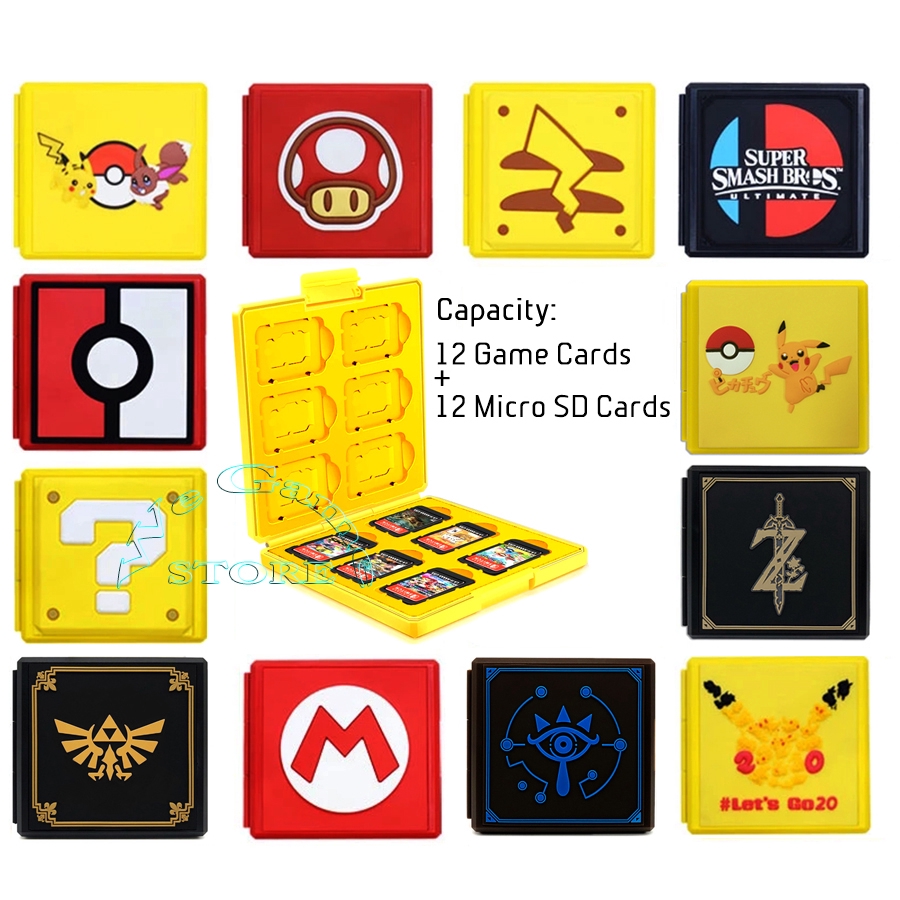 Caso de cartas de jogo para Nintendo Switch e Switch Oled Game Card ou  Micro Sd Memory Cards, armazenamento portátil de cartão de memória do jogo  com