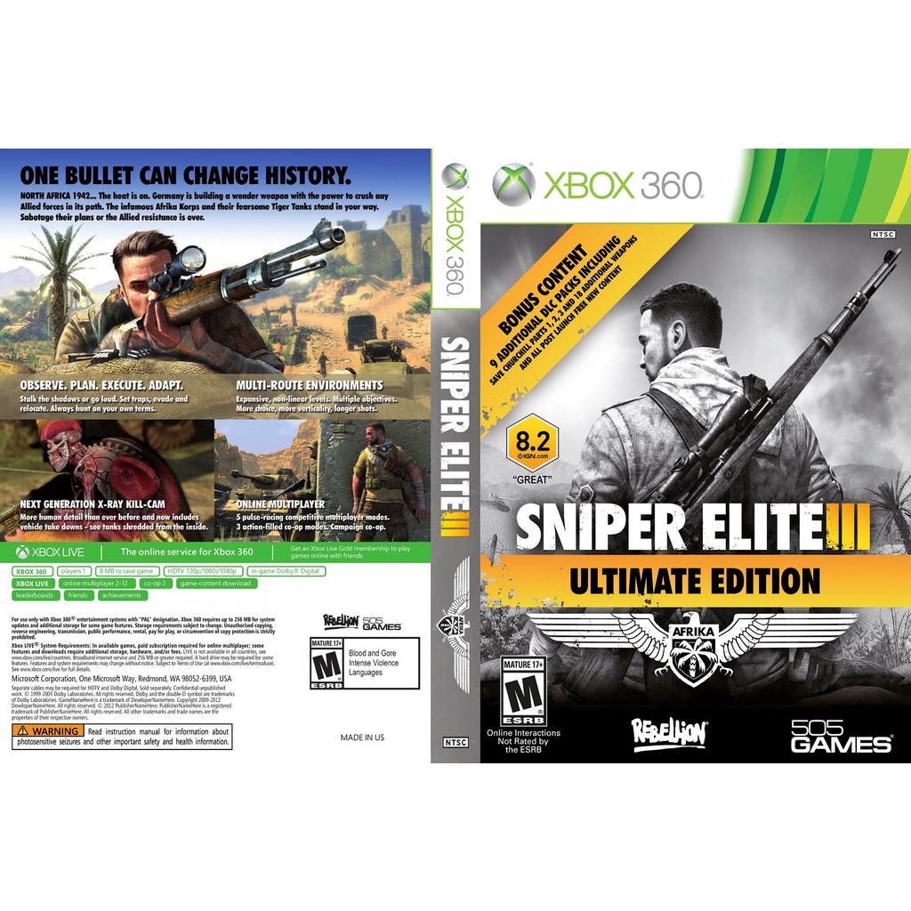 Sniper elite 3 ultimate edition xbox 360 - Jeux vidéo
