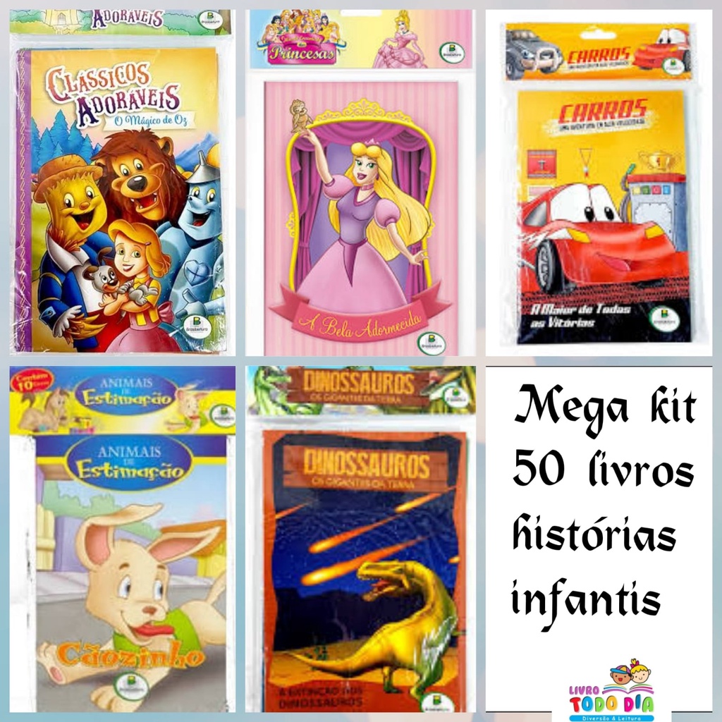 Mega kit com 50 livros de histórias infantis-Todolivro | Shopee Brasil