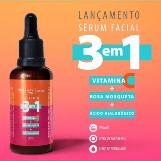 Sérum Facial 3 em 1 Max love 30ml