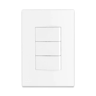 Interruptor Triplo Branco C/ Placa 2P 10A 250V Linha Lissê Apoio 4X2!!!