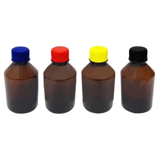 20 Frascos Plástico Âmbar Pet 250ml Tampa Rosca Lacre Far