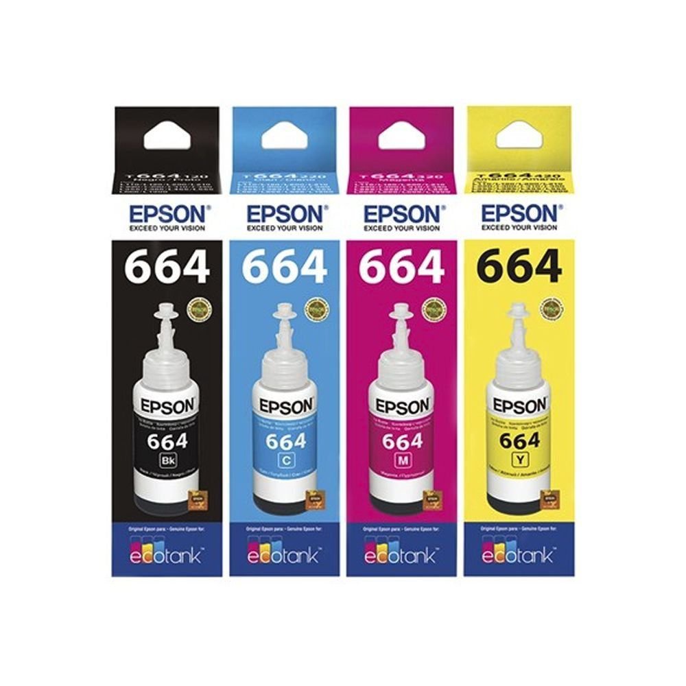 Kit Tinta Epson Original Refil 664 L355 L365 L375 L395 L495 | Shopee Brasil