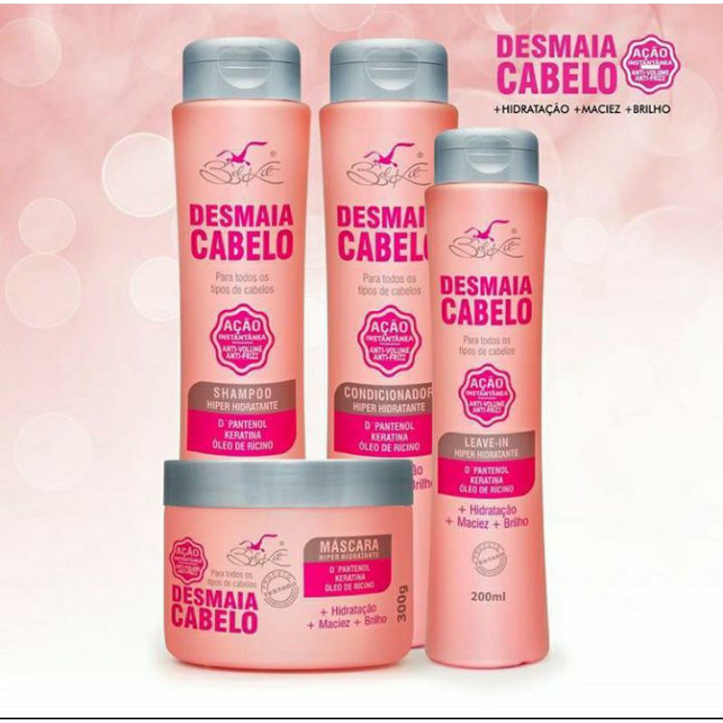 Kit desmaia cabelo (shampoo + condicionador + máscara + creme de ...