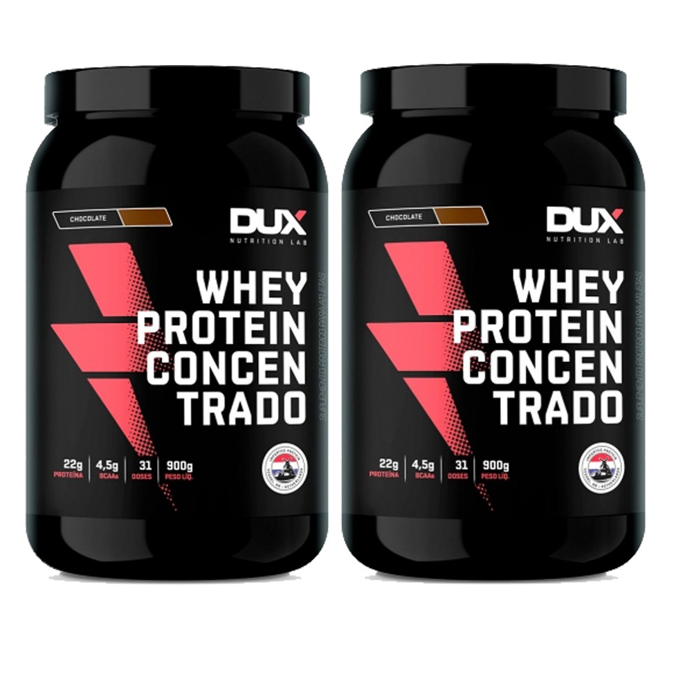 02x Whey Protein Concentrado 900g (Sem soja) Dux Nutrition