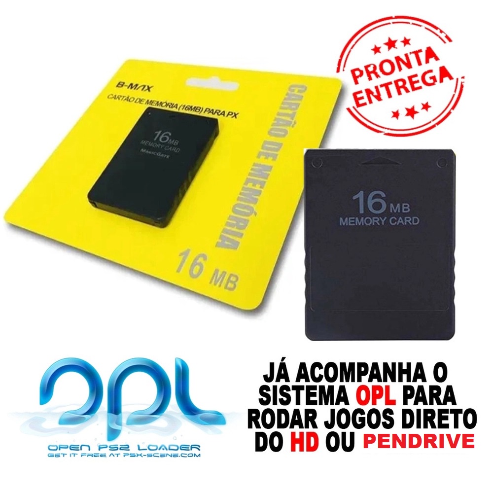 Memory Card Ps2 Com Opl Português Play 2 Slim Fat Cartão de Memória Atualizado Jogos Pelo Pen