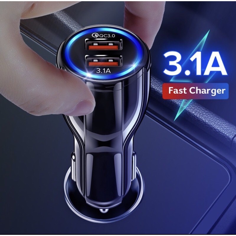 Carregador Turbo Veicular 5v 9v 12v Quick Charge QC 3.0 Dual Usb com Led