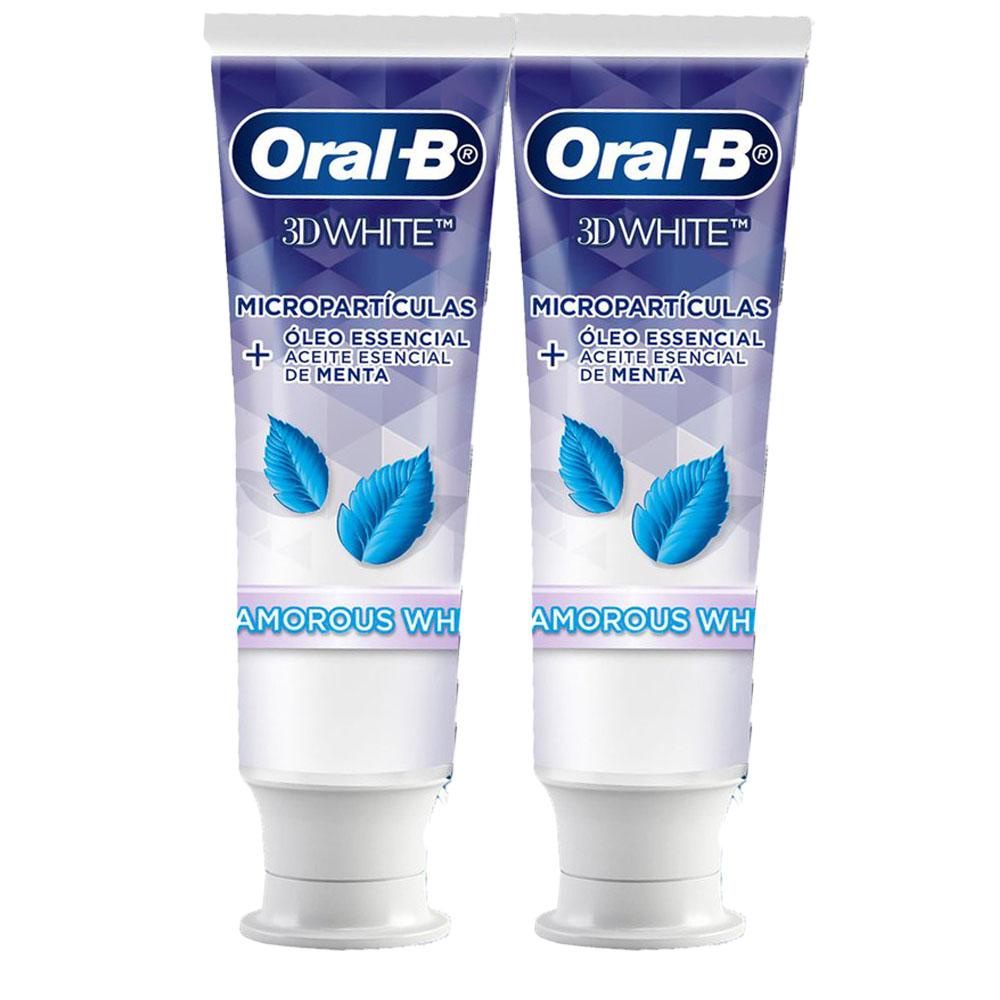 Kit 2 Pasta De Dentes Oralb 3d White Glamorous White Em Creme 90g