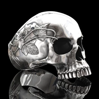 Anel De Caveira Masculino Retrô / Bijuteria Punk
