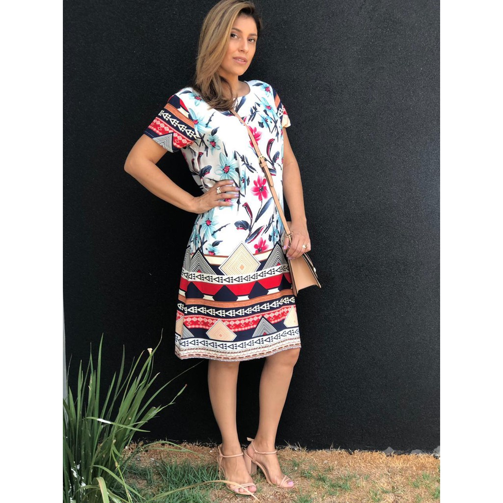 Vestido tubinho best sale com barrado floral