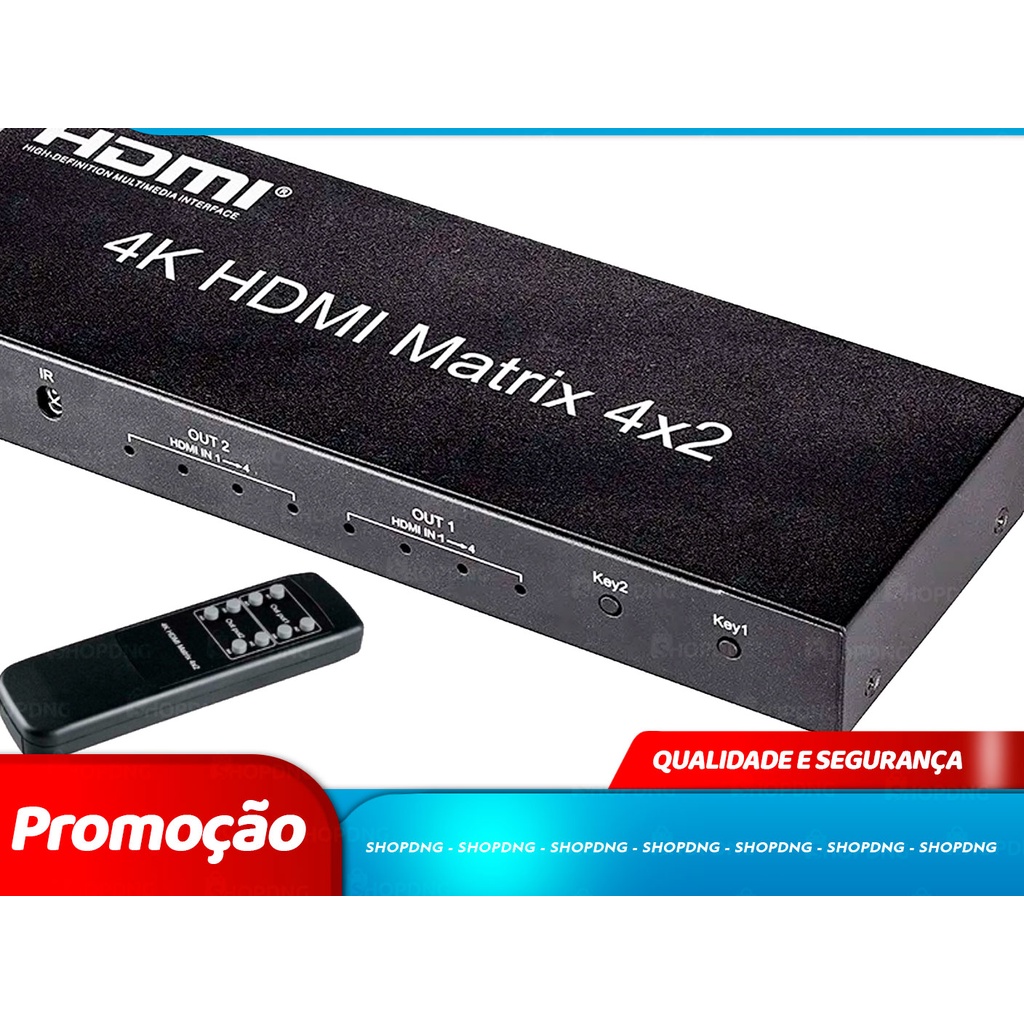 Divisor Matrix Hdmi 4x2 4k 3d Com Controle Remoto | Shopee Brasil