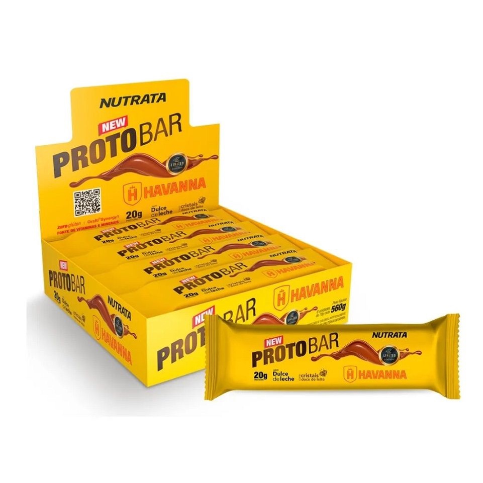 ProtoBar Whey (8 unidades – 70g) – Barra de Proteina – Doce de Leite Havanna | Nutrata
