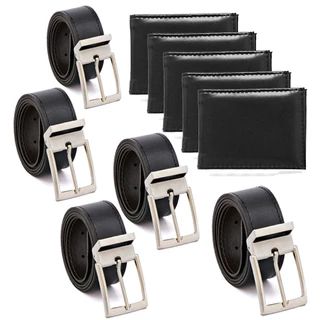 Kit 5 Carteiras Masculina + 5 Cintos social top