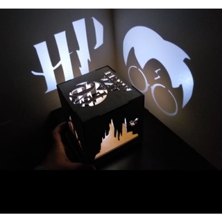 Harry Potter Decoração Luminária Cubo Que Reflete Na Parede De Mesa Em Mdf Decoração de Quarto