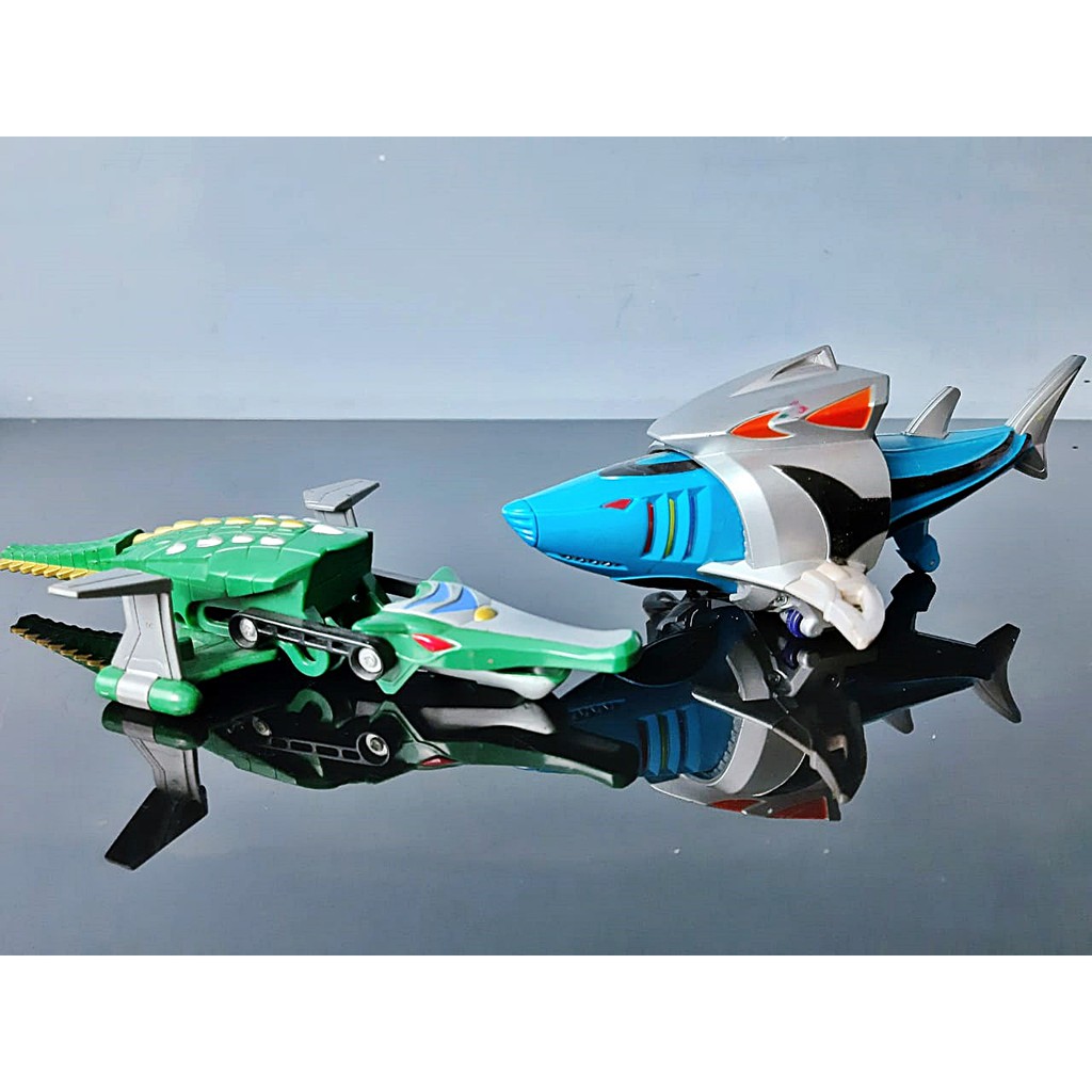 Bonecos Power Rangers GekiShark e Alligator Zord Bandai | Shopee