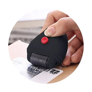 Carimbo de proteção e segurança de dados estilete para abrir pacote