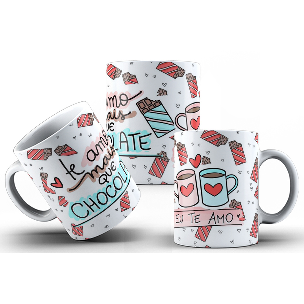 Caneca Te Amo Mais Que Chocolate - Namorados Polímero