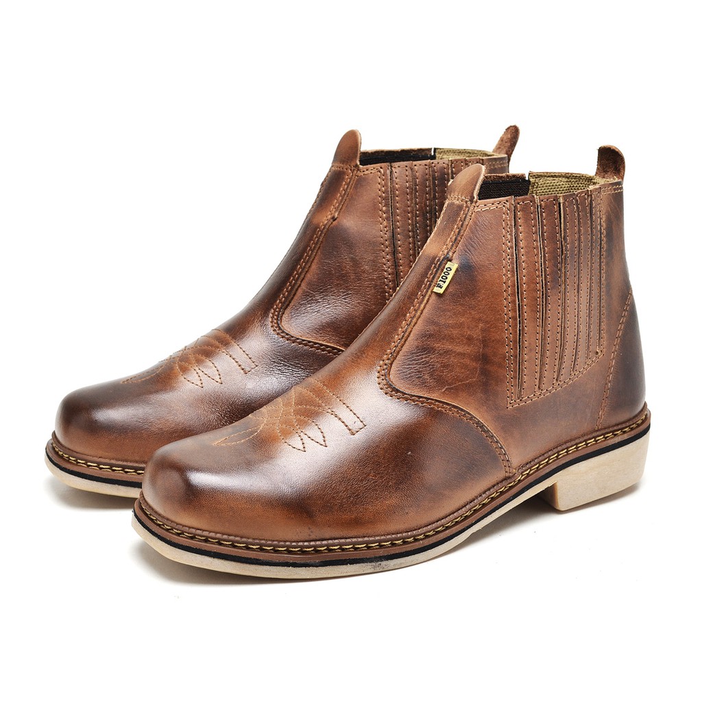 Bota Botina Masculina Em Couro Legitimo Country Calçados a Pronta ...