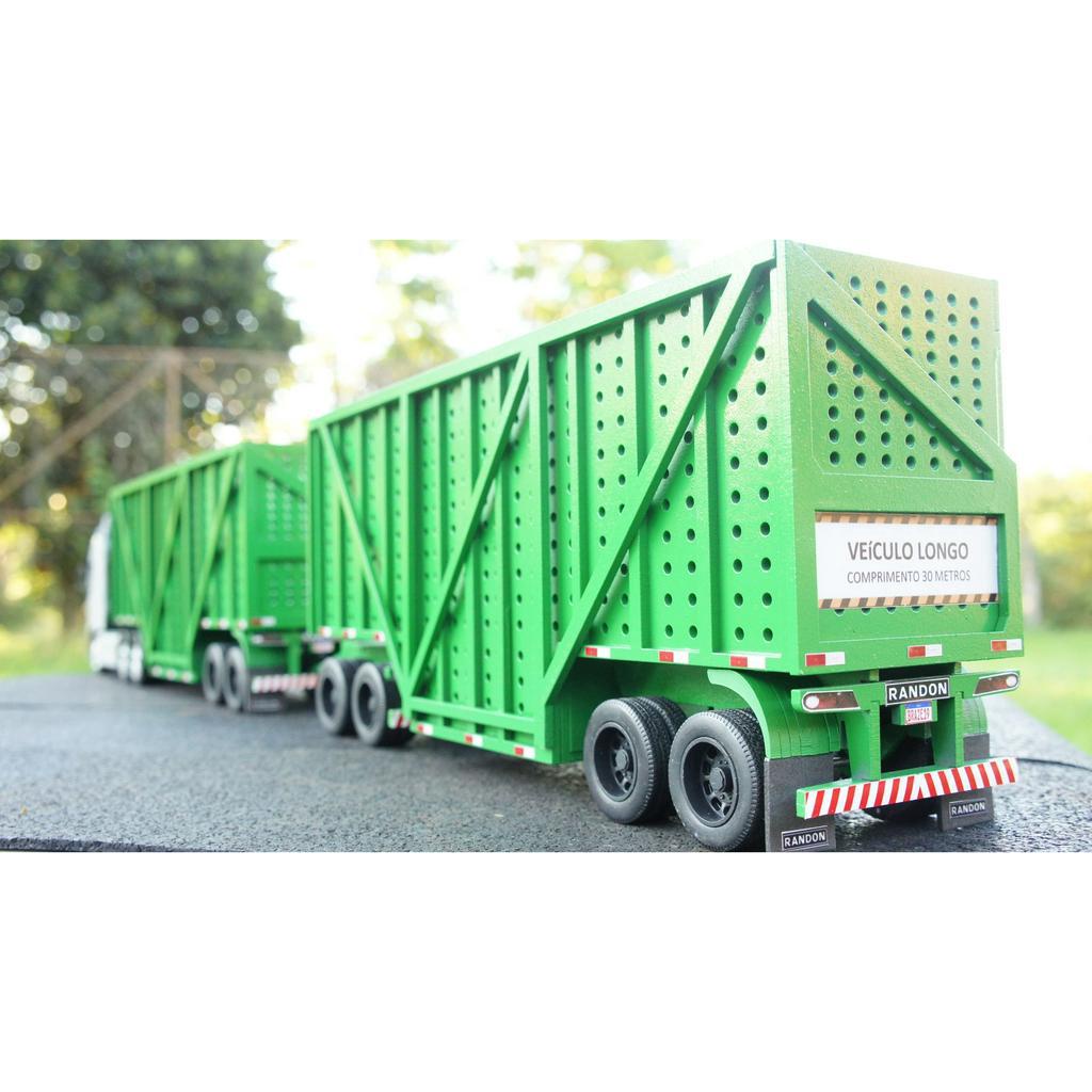 Carreta Bitrem Canavieira Escala 1:32 Para Cavalos Welly, New Ray ou Marge Models.