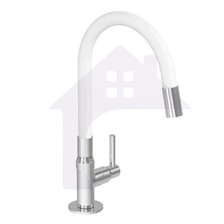 Torneira cozinha bancada gourmet Branca flexível 1/4 volta cod 1129-8