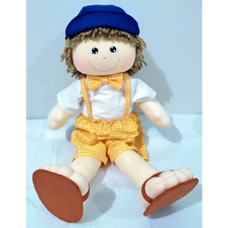 Boneco Menino de Pano Artesanal 45 cm