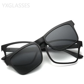 Polarizados Óculos De Sol Magnéticos Clipe Miopia Quadrados Unissexo Polaroid Encaixe Oculos Com Ímã 1 + 1