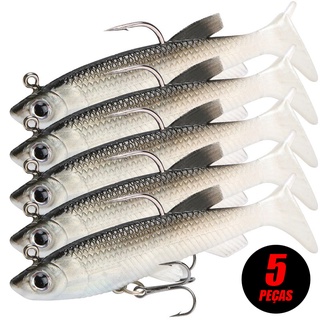Kit 5 Pices Isca De Pesca Soft Jig Crankbait Artificial